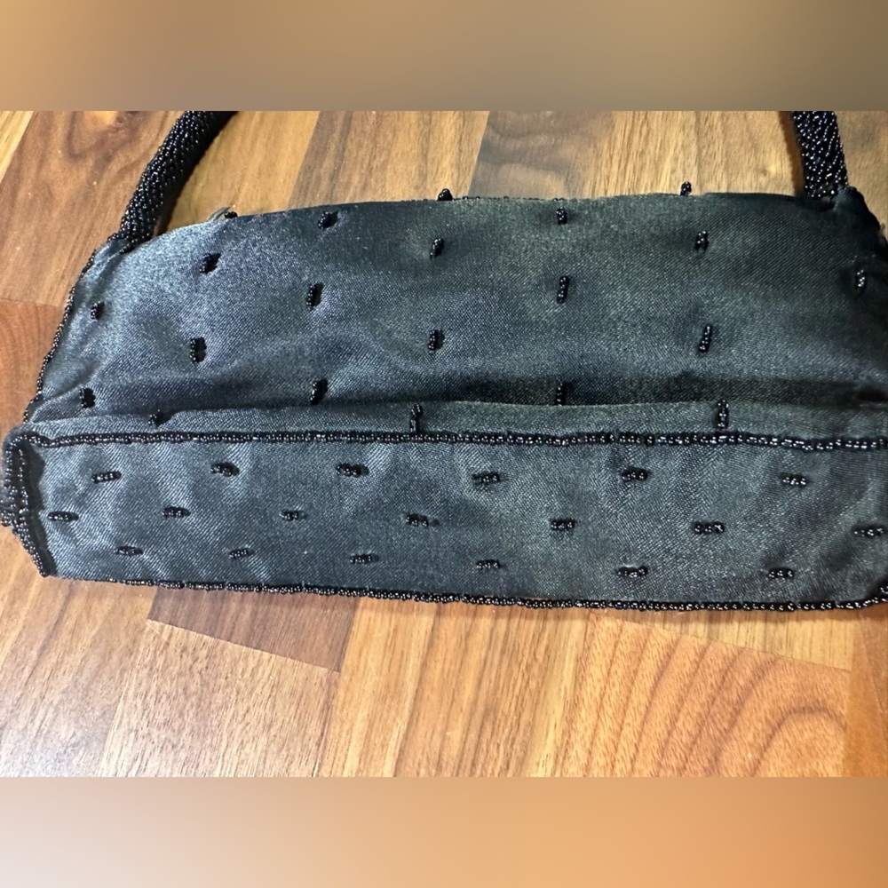 Black Beaded Evening Shoulder Bag - Picture 6 of 10